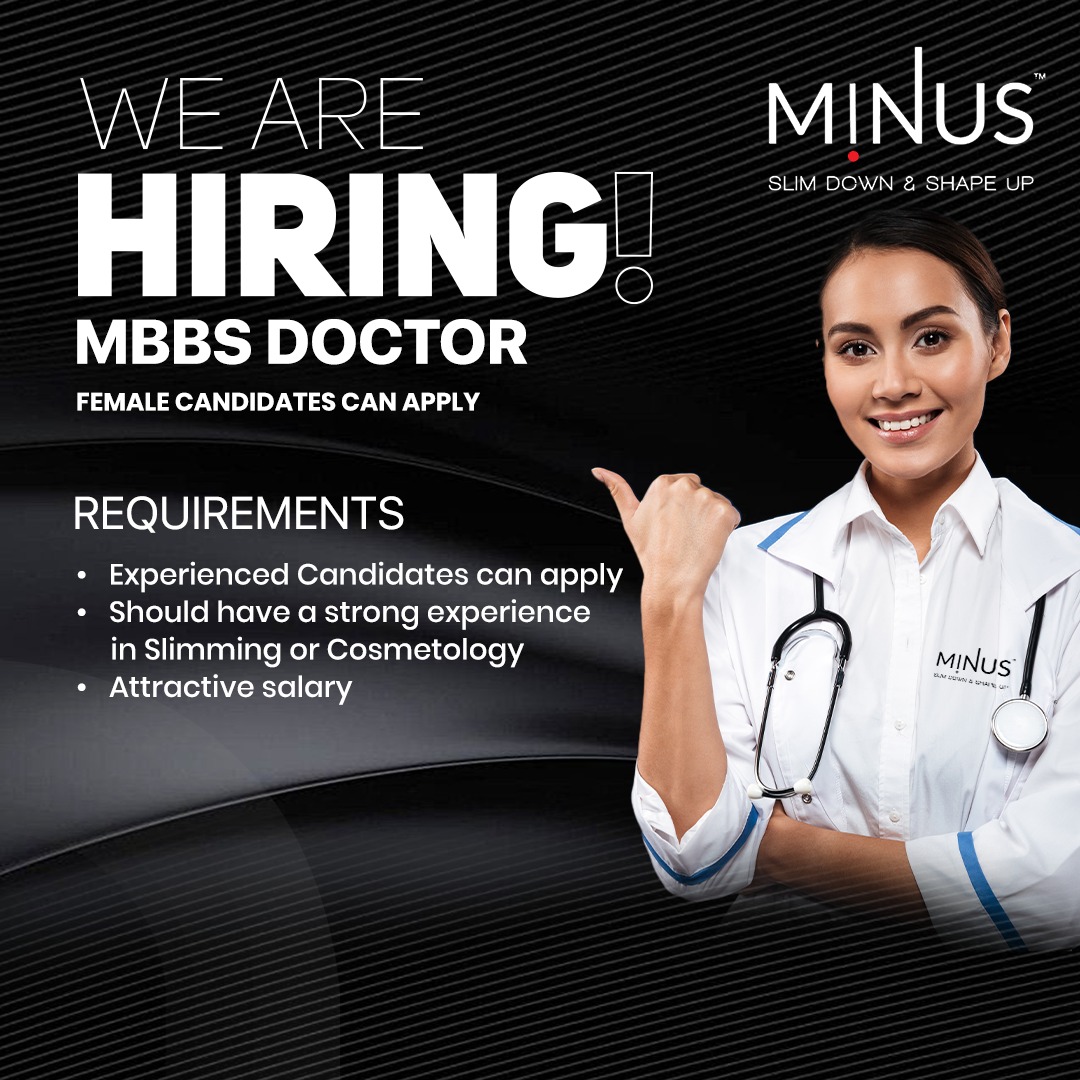 Minus Slimming Clinic Facebook ad: MBBS Doctor, Apply Now