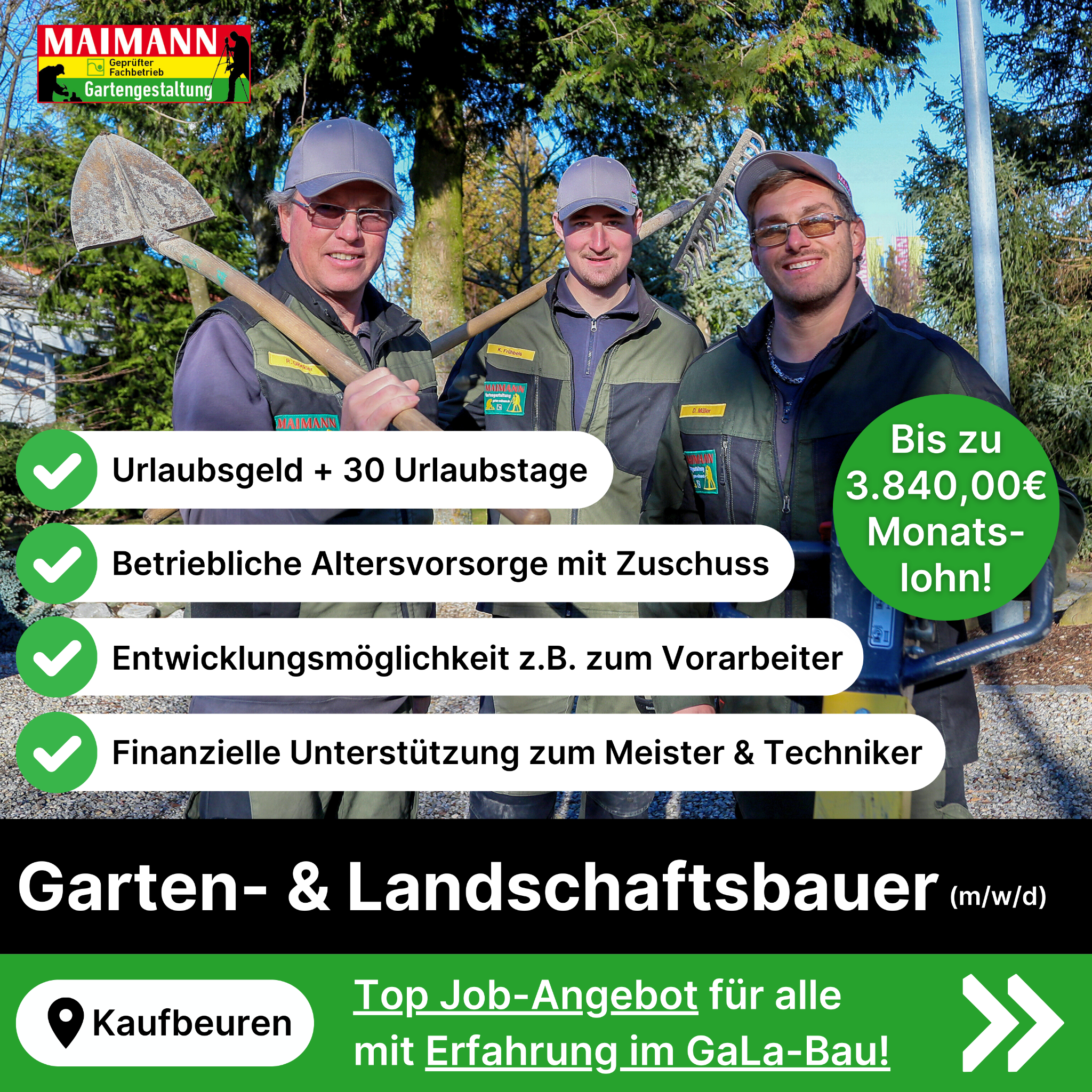 Candidate Flow Jobs Galabau Facebook ad: Du möchtest ein unwiderstehliches Job-Angebot?