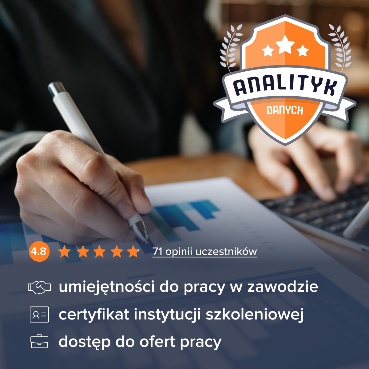 strefakursow.pl Facebook ad: Ilość danych, na których pracujesz przeraża Cię?