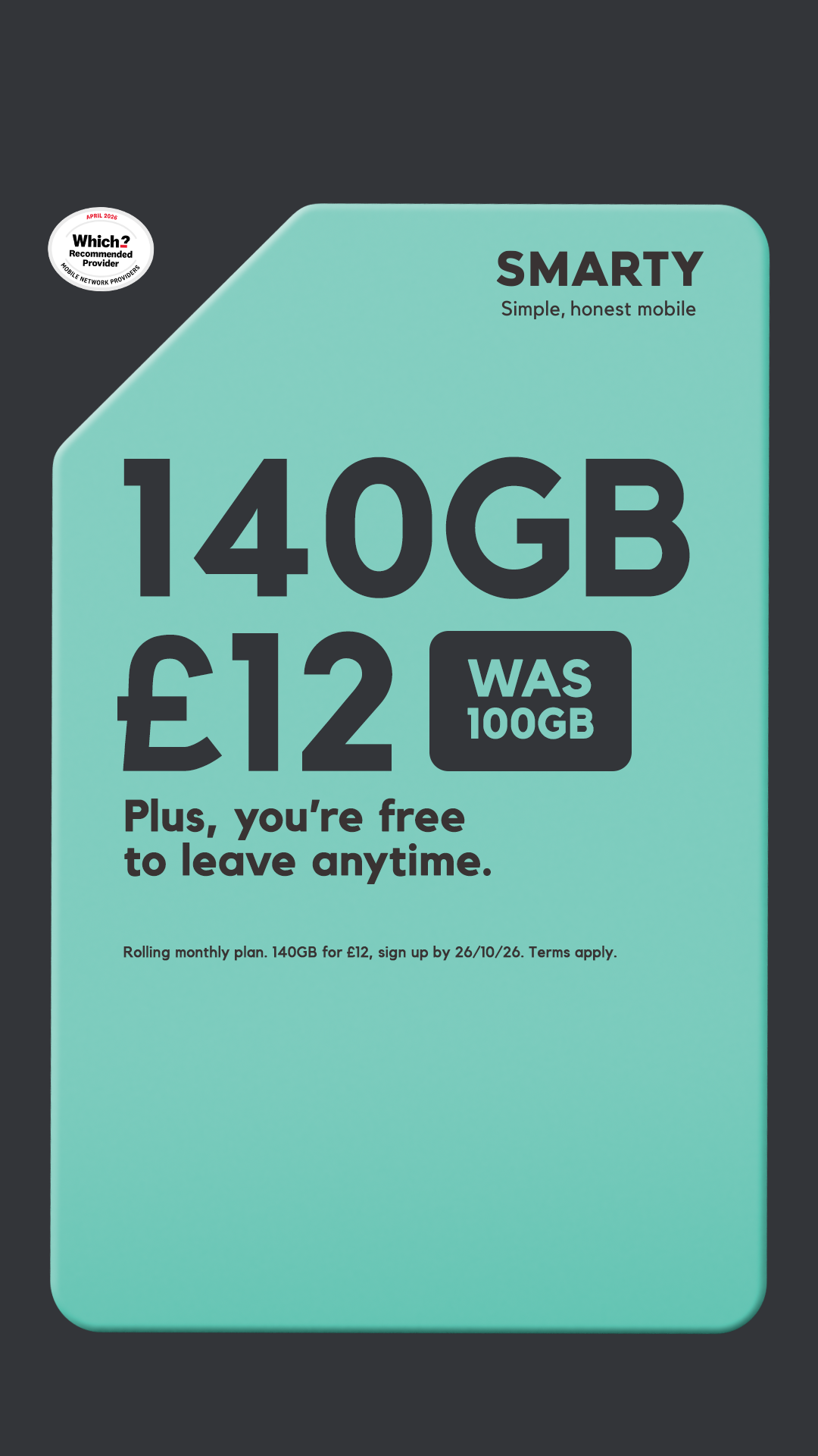 SMARTY Facebook ad: Was 100GB