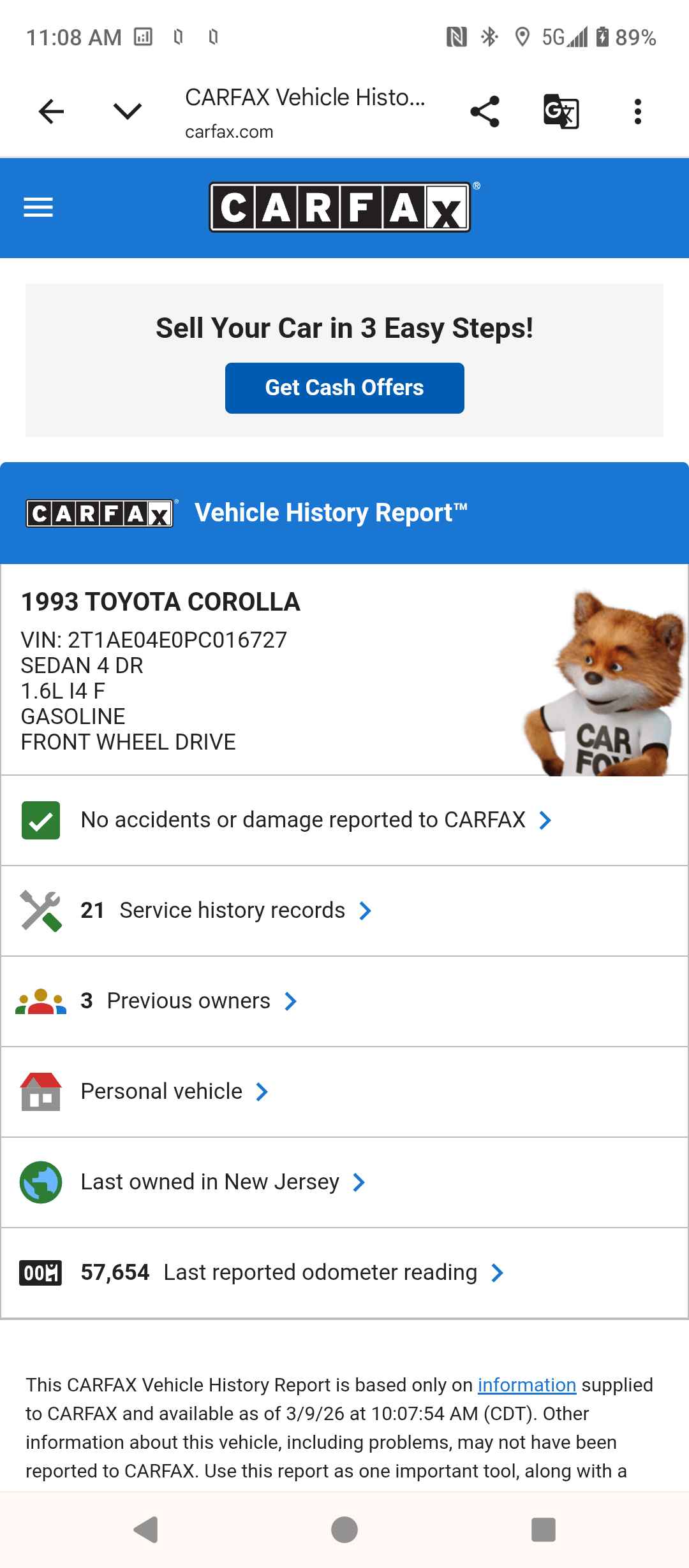 Juan Alfredo Davila Jr. Facebook ad: 1993 Toyota Corolla · DX Sedan 4D
