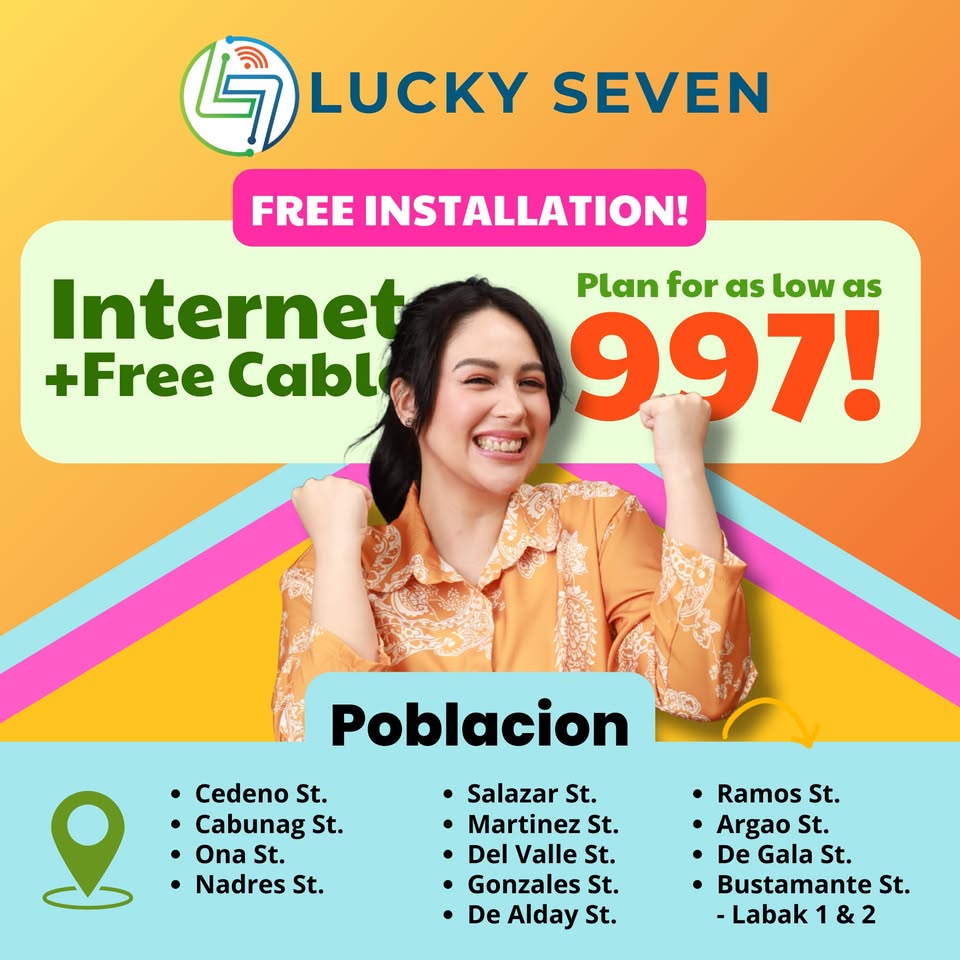 Lucky Seven Cable Services Corp-CANDELARIA-SARIAYA Facebook ad: Internet+ FREE Cable