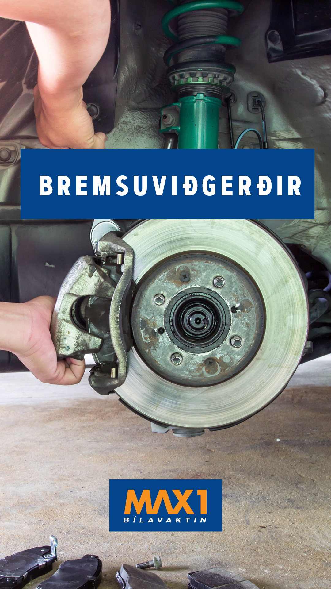 Max1 Facebook ad: Bremsuviðgerðir eru okkar fag en bremsur bílsins eru…