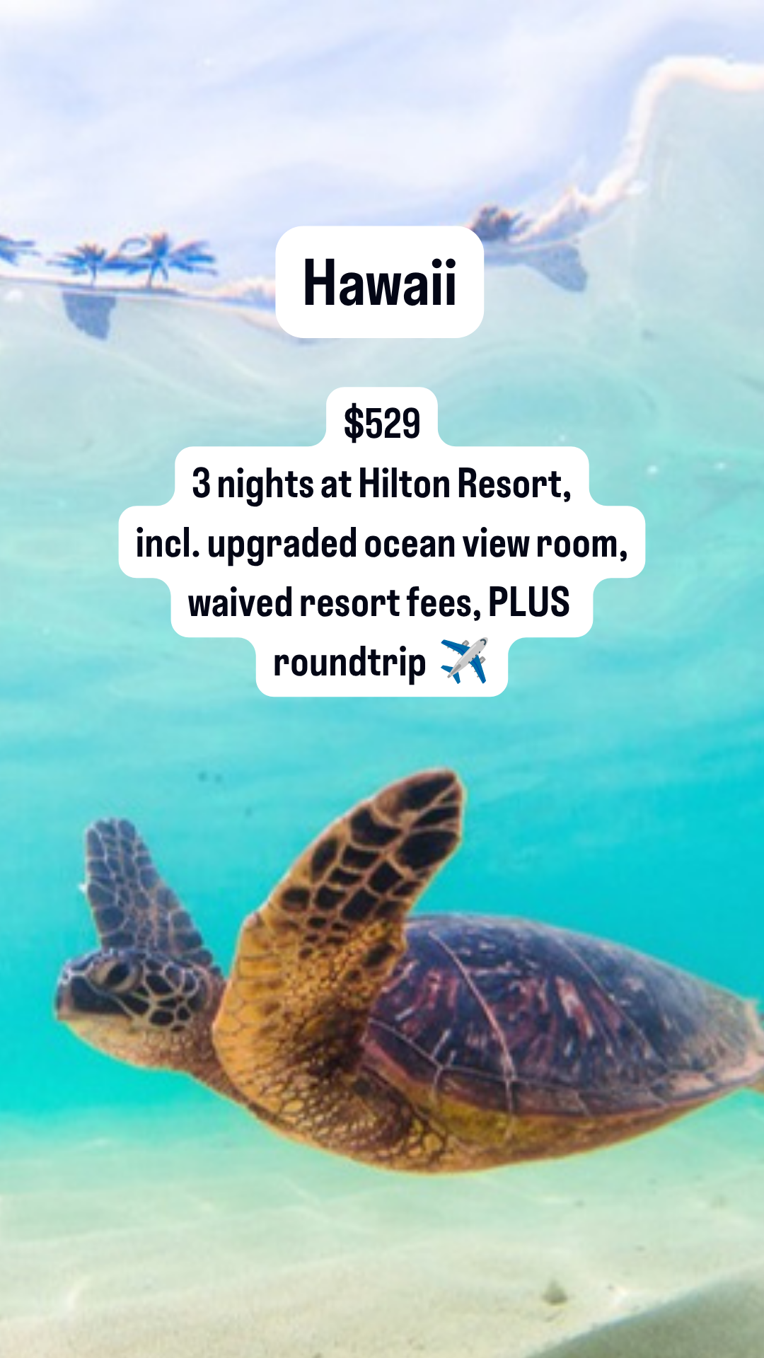 Travelzoo Facebook ad: Hawaii Escape Incl. Flights, $529