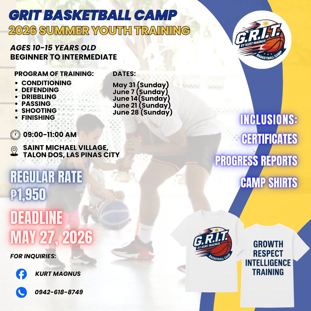 GRIT Basketball Camp Facebook ad: GRIT Basketball Camp, May 2026 Youth Summer Training