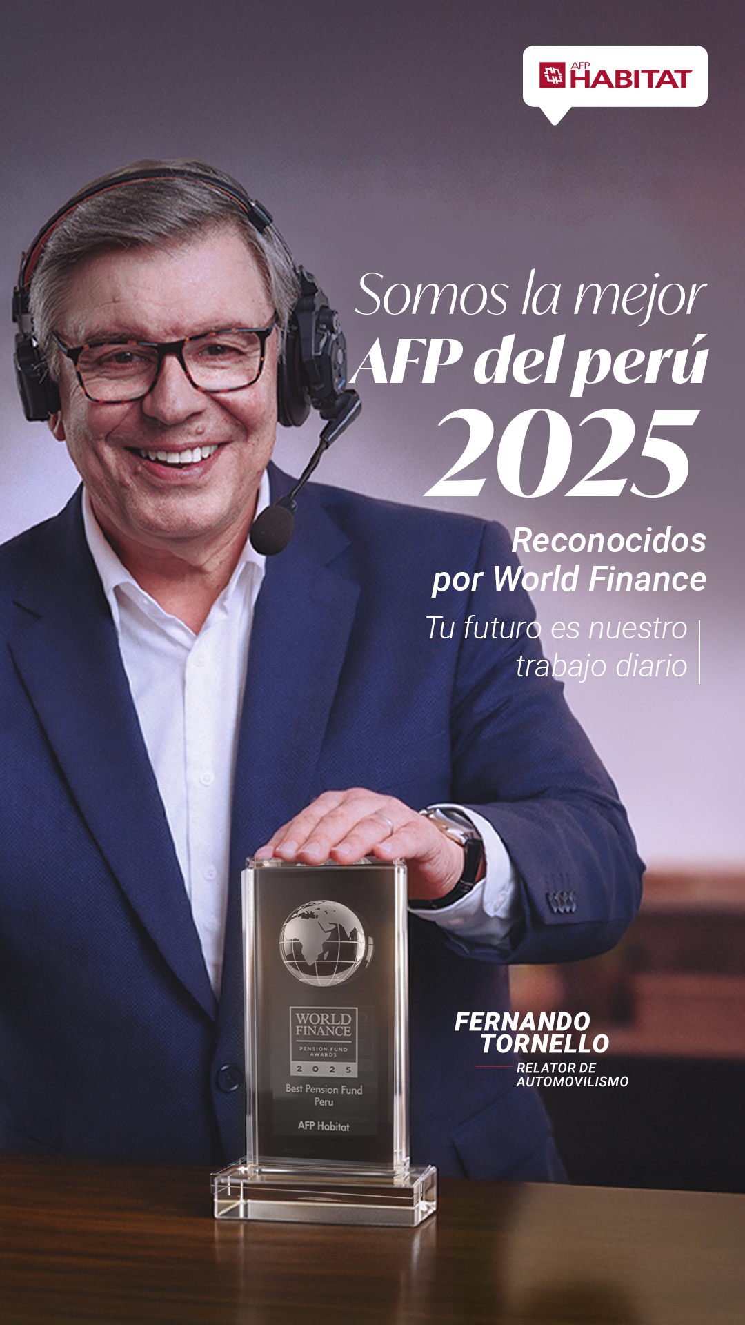 AFP Habitat Perú Facebook ad: Reconocidos como la Mejor AFP del Perú 2025