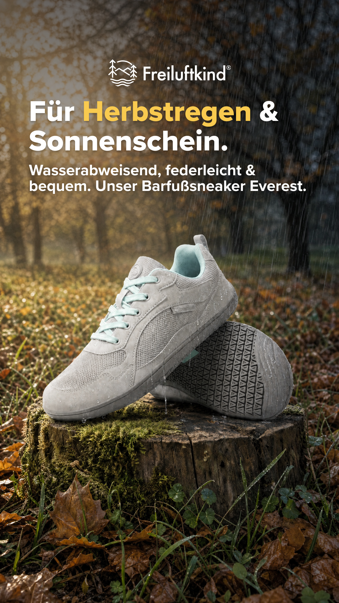 Freiluftkind Facebook ad: Natürlich schmerzfrei durch den Herbst, mit dem Everest…