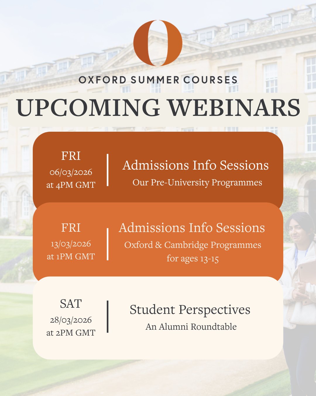 Oxford Summer Courses Facebook ad: This month, we welcome you to join our…