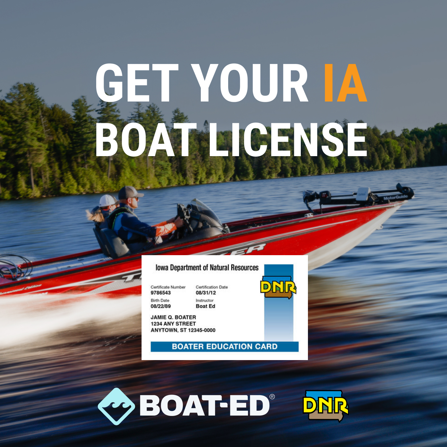 Boat-Ed Facebook ad: Boat Legally in Iowa, Take the Official Boating Course…