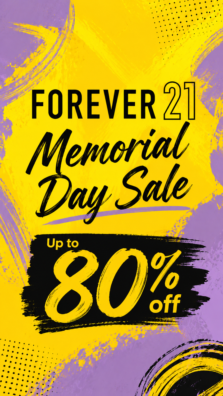 Forever 21 Facebook ad: Memorial Day Sale: Up to 80% Off