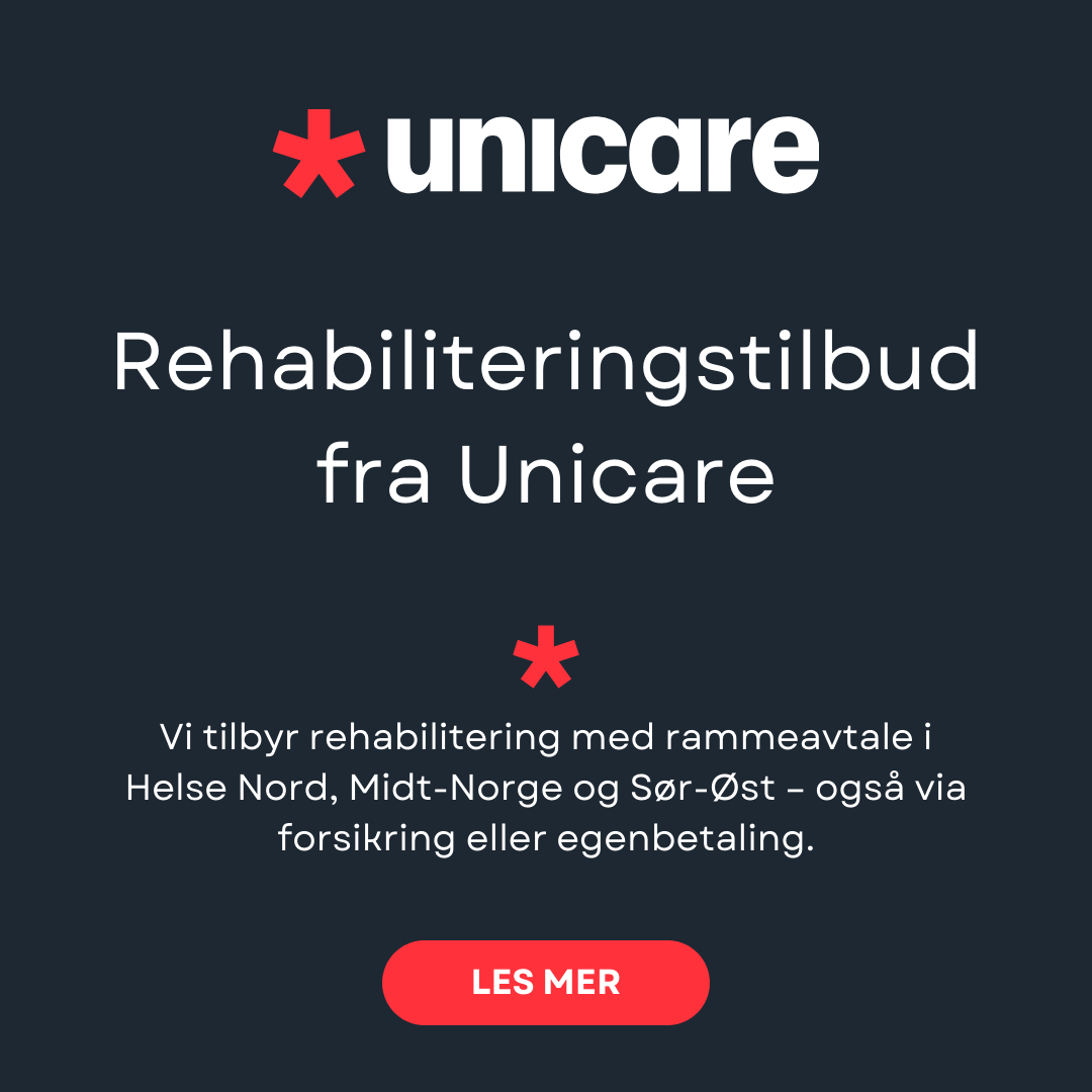 Unicare Rehabilitering Facebook ad: Trenger du rehabilitering etter sykdom eller skade?