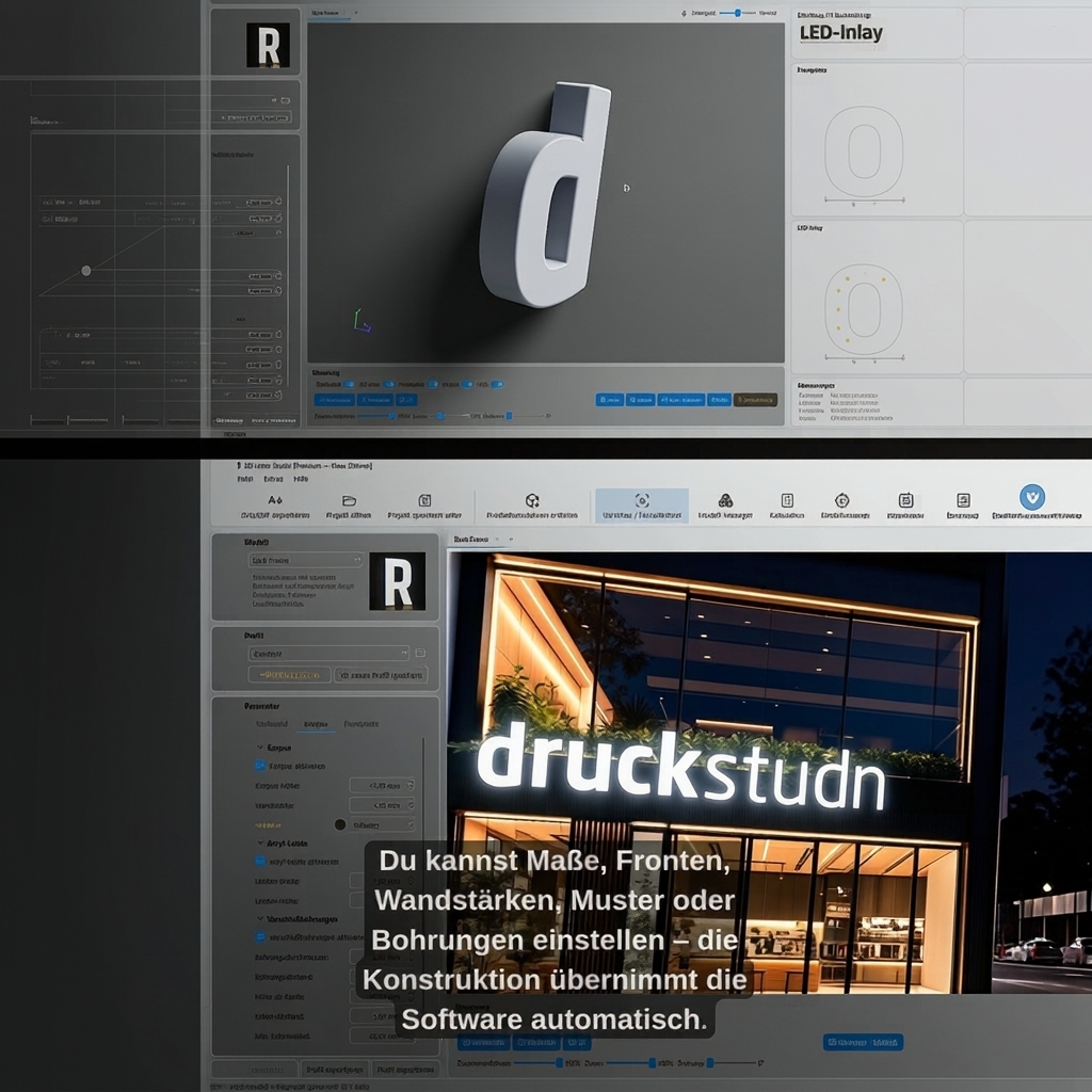 3D Letter Studio Facebook ad: Die Zukunft der Leuchtbuchstaben beginnt jetzt.