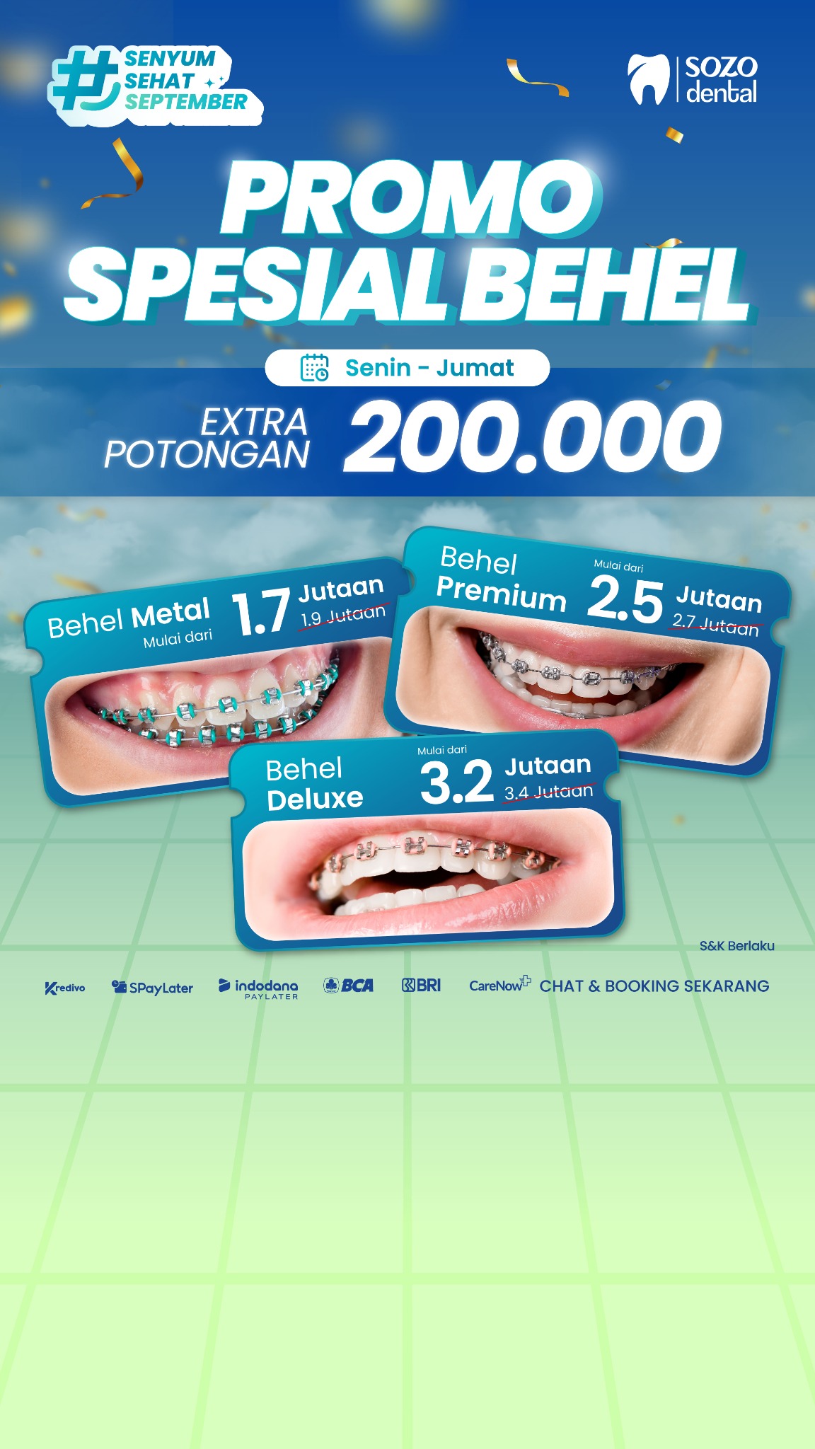 Sozo Dental Clinic Facebook ad: Promo Behel Mulai 1,7 Jutaan!