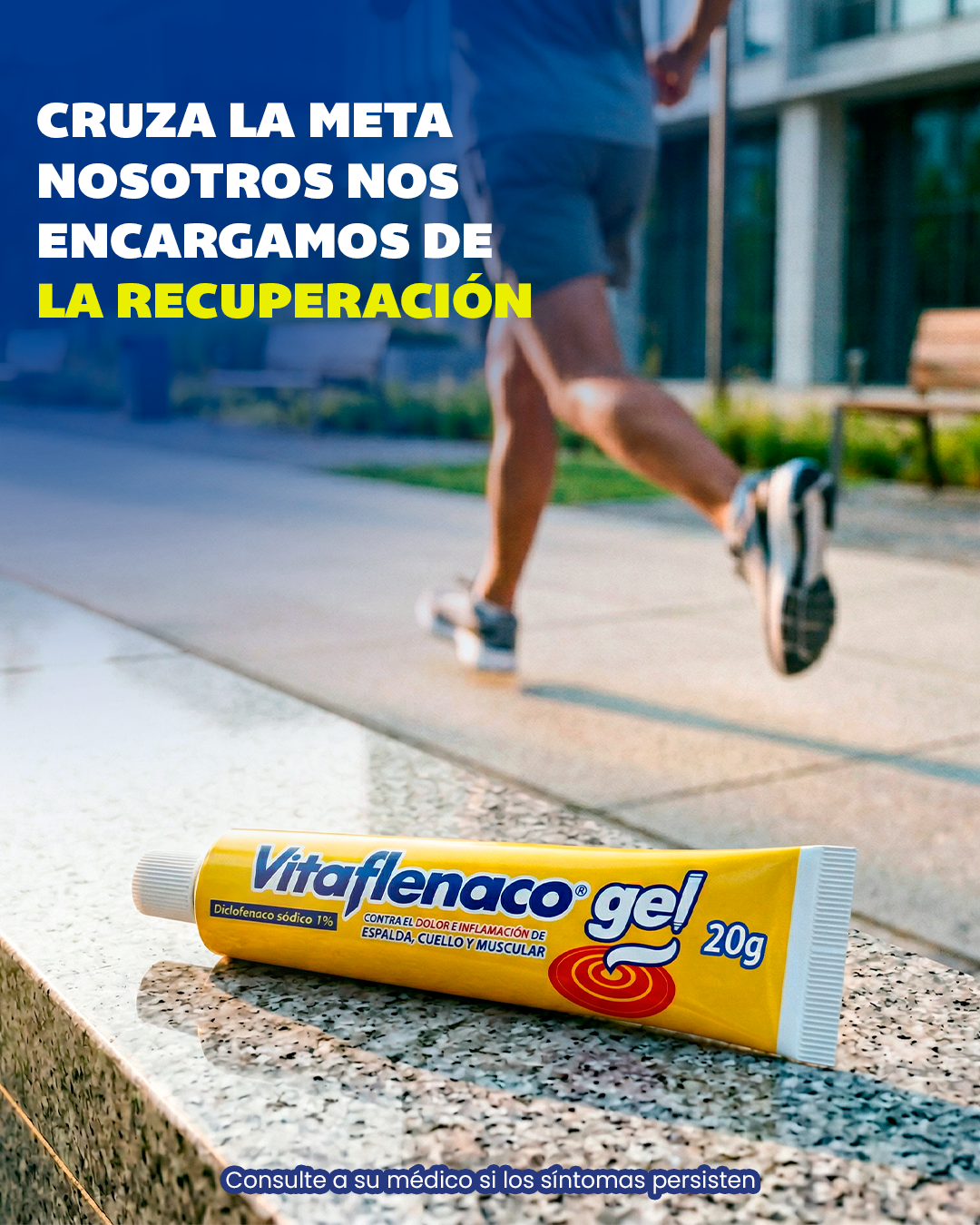 Vitaflenaco Facebook ad: Correr esos kilómetros extra te hace más fuerte…