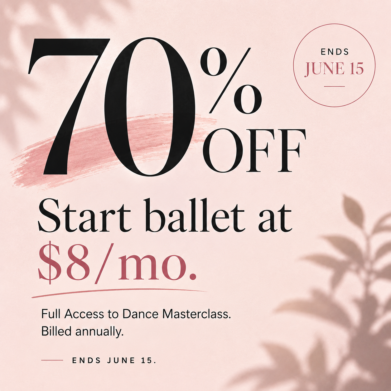 Dance Masterclass Facebook ad