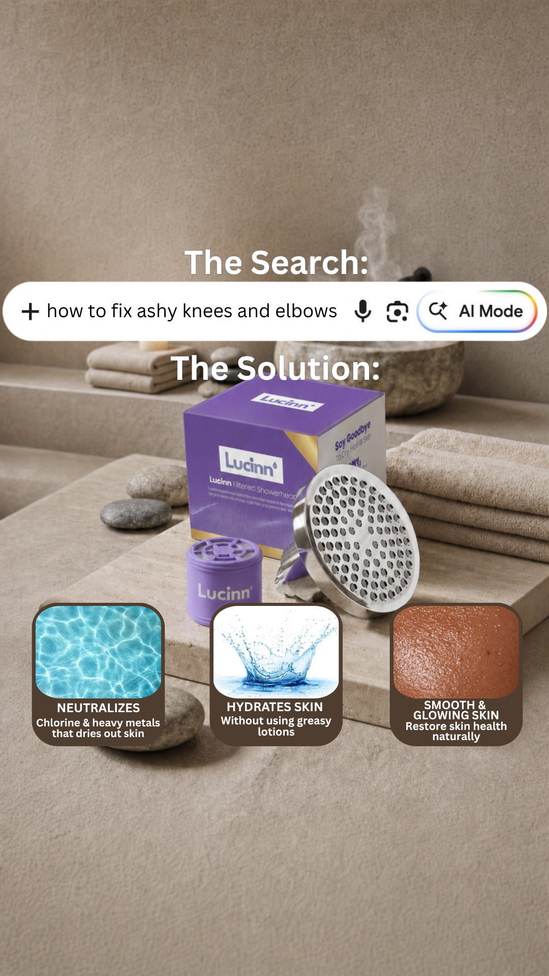 Lucinn Filtered Showerhead Facebook ad