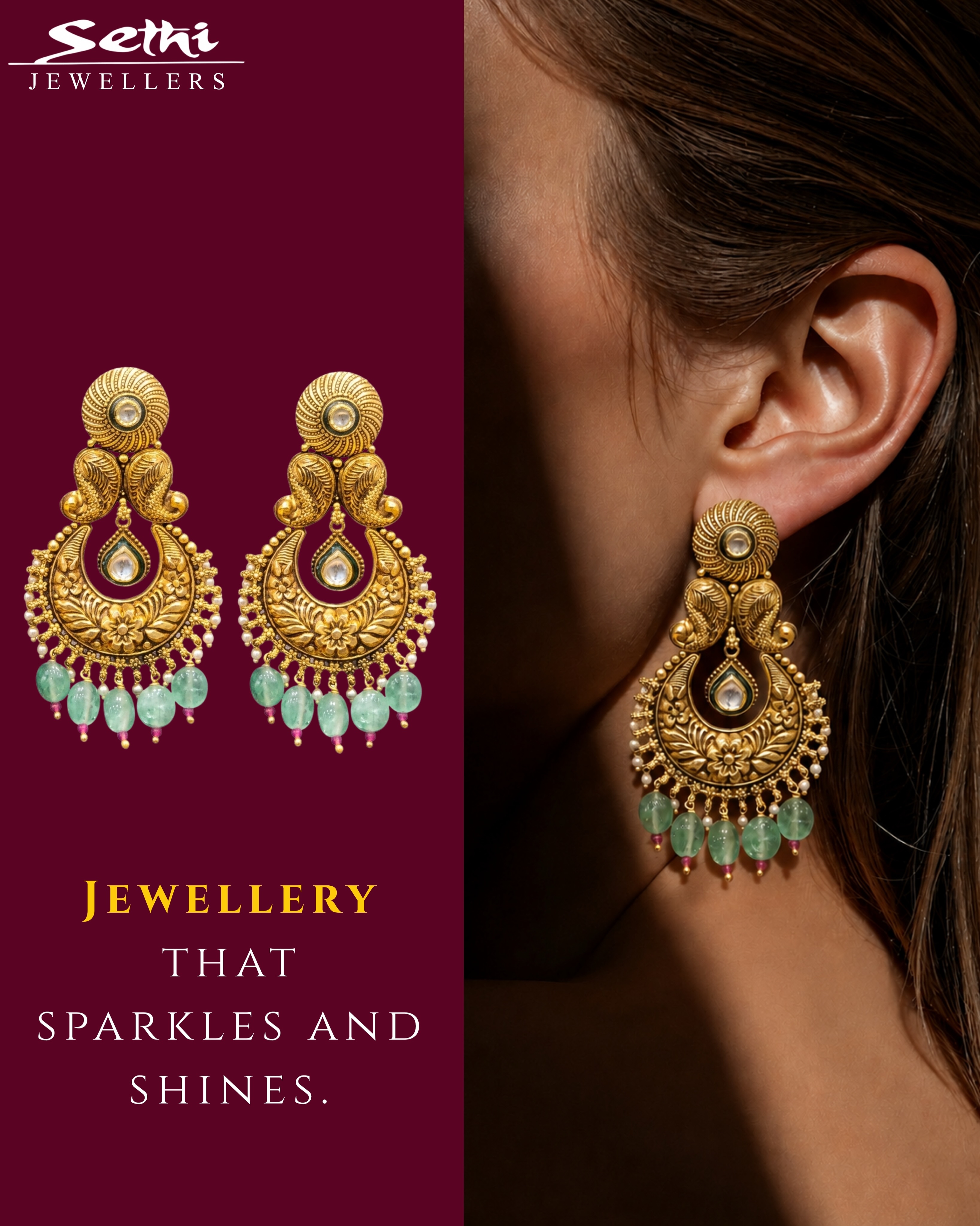 Sethi Jewellers Facebook ad: Jewellery that doesn’t just shine, it makes a…