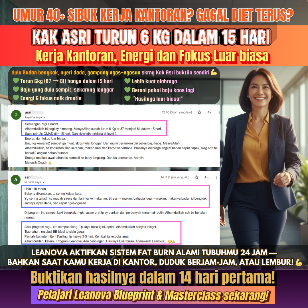 Leanova Natural Facebook ad: Resolusi Diet Selalu Gagal? Coba Sistem 4 Langkah Ini.