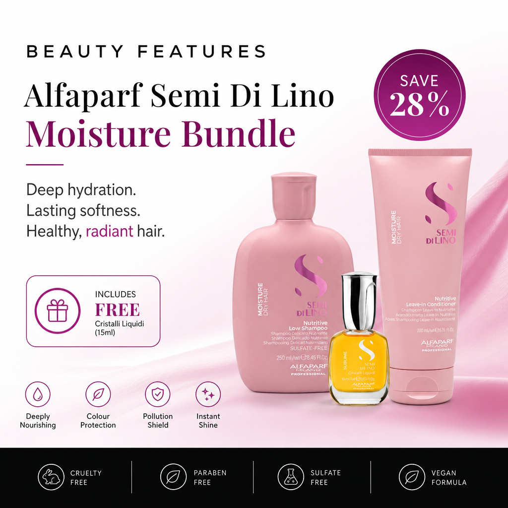 BeautyFeatures Ireland Facebook ad: Alfaparf Semi Di Lino Moisture Bundle