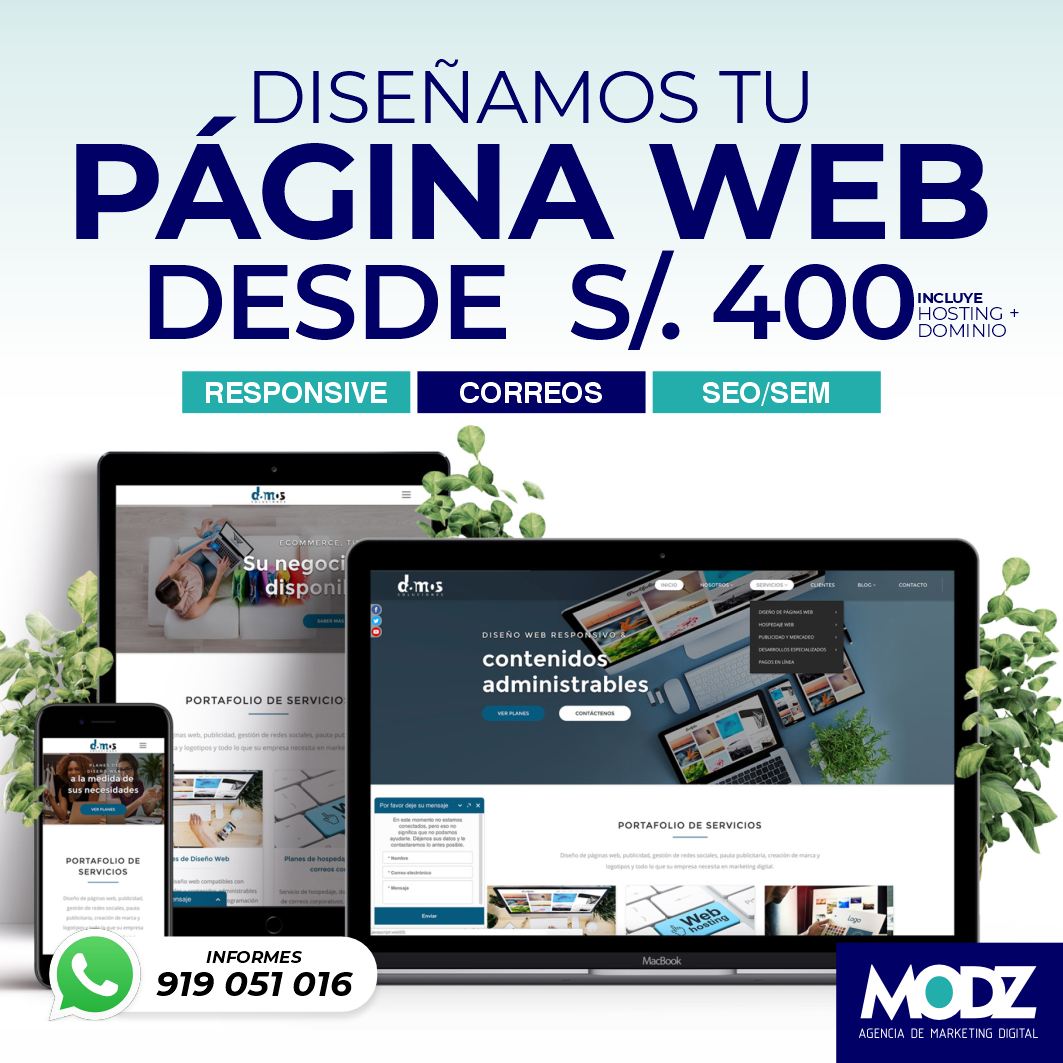 Agencia MODZ Facebook ad: Diseño de Paginas Web