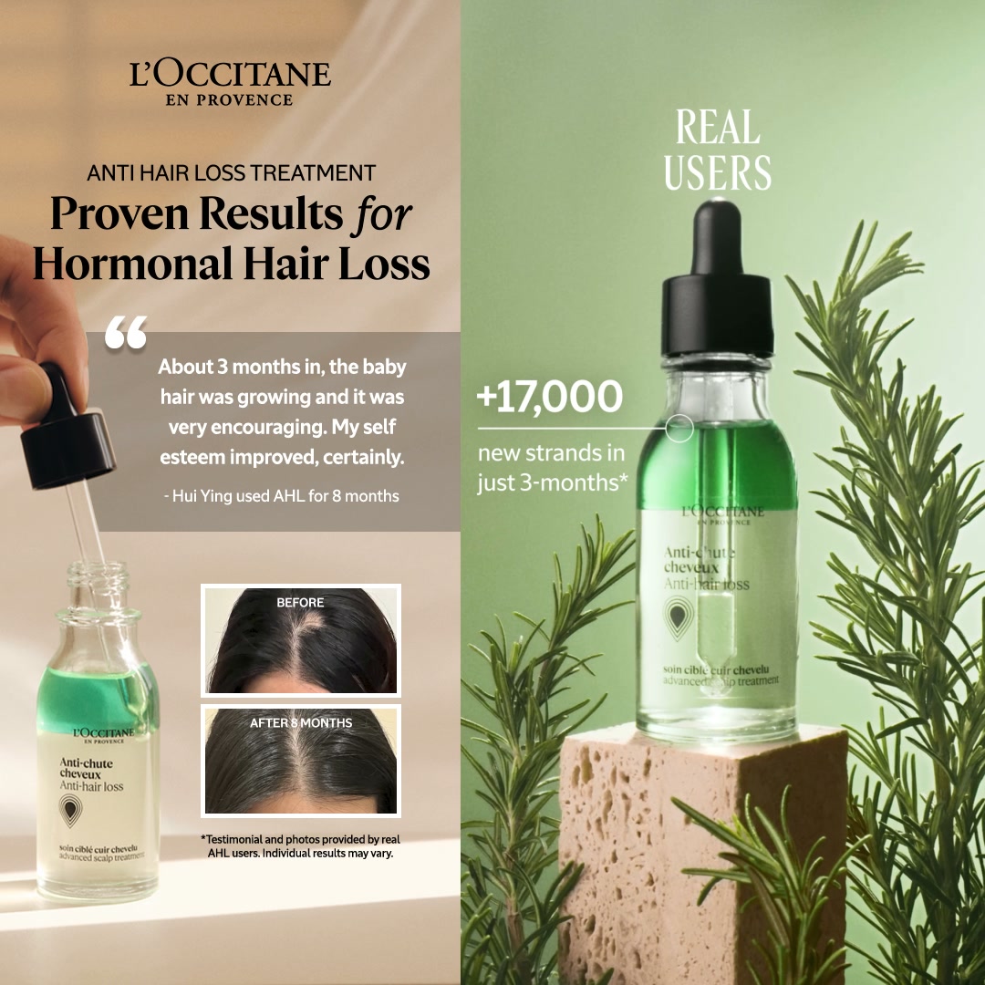 L'OCCITANE en Provence Facebook ad: Anti-Hair Loss Treatment