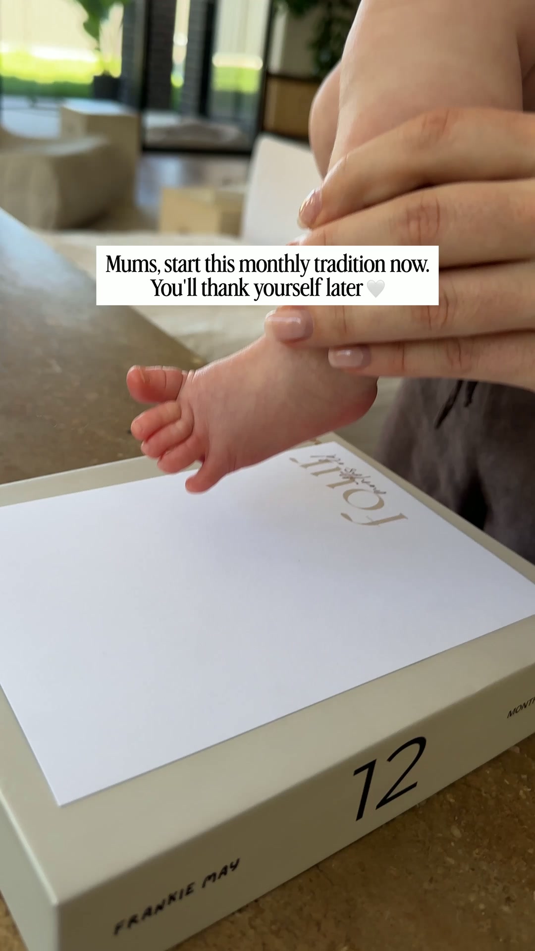 Frankie May Facebook ad: Inkless Baby Milestone Cards
