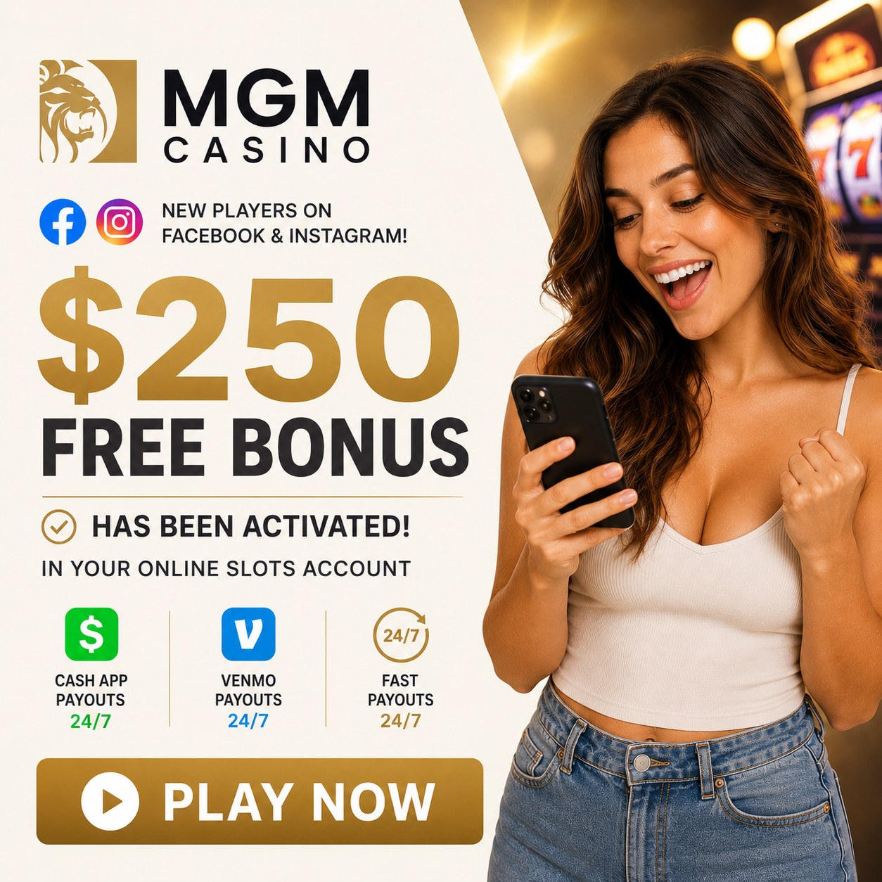Avery Quinn Facebook ad: Mgmmobile, Free Social Casino