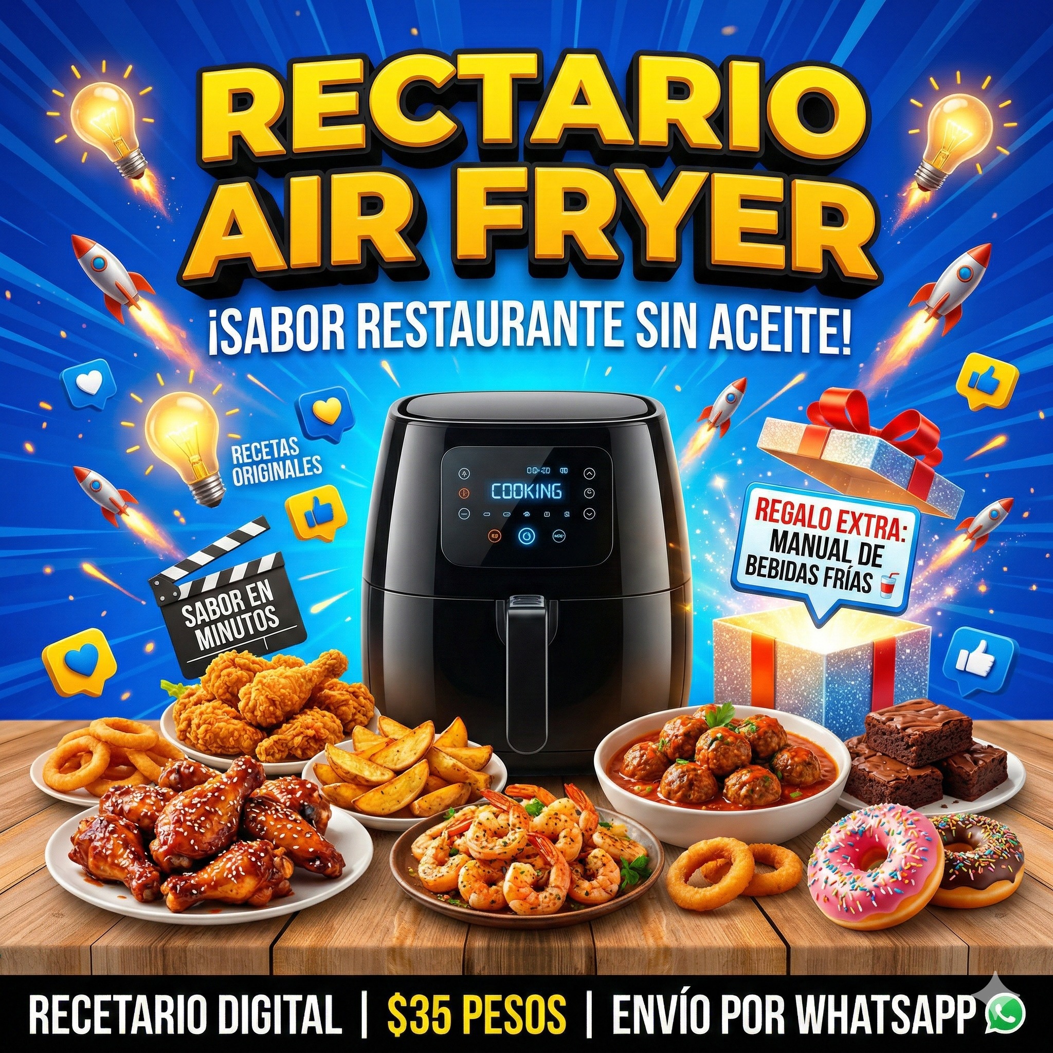 TrendSnaps Facebook ad: ¡SÁCALE EL JUGO A TU AIR FRYER!