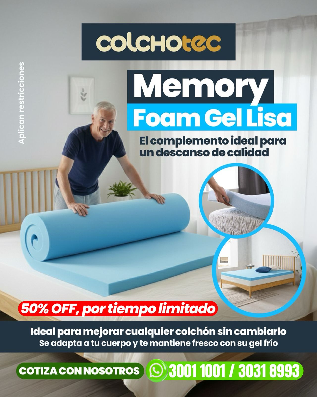 Colchotec Facebook ad: Comodidad y alivio donde más lo necesitás