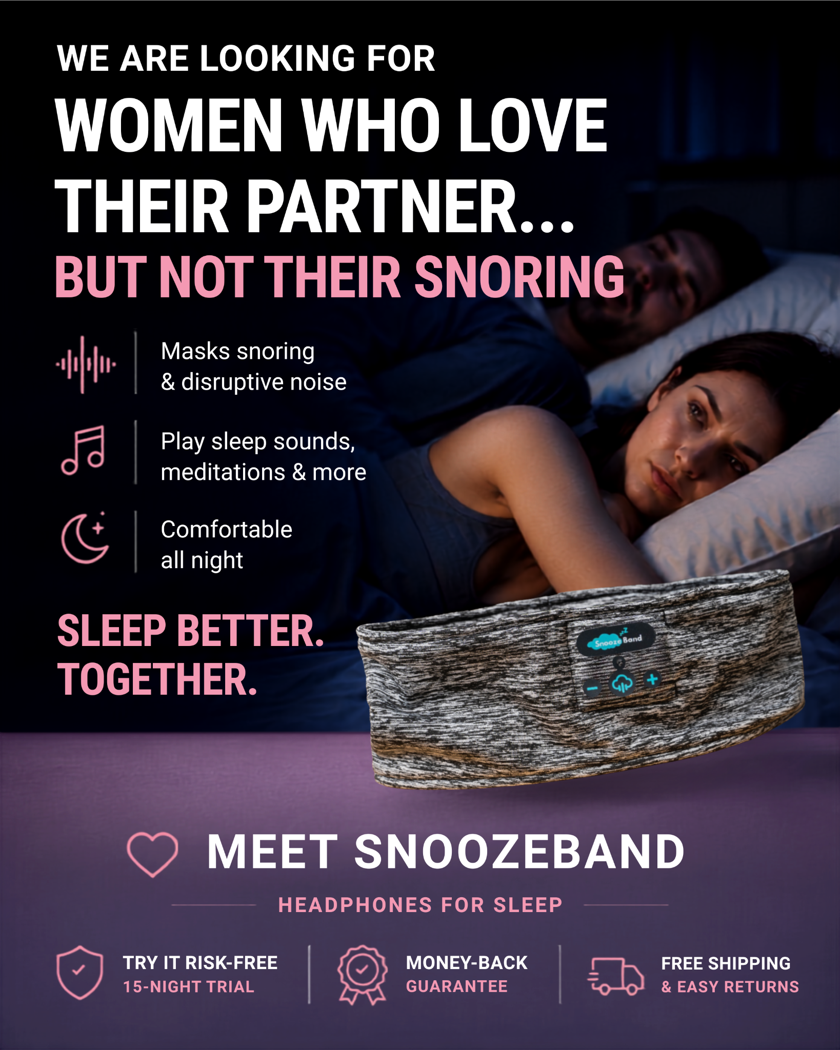 SnoozeBand Facebook ad