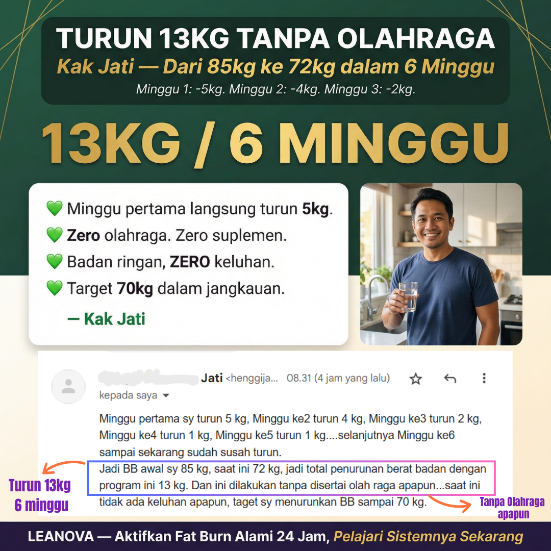 Leanova Indonesia Facebook ad: Turun Belasan Kilo, Tanpa Gym