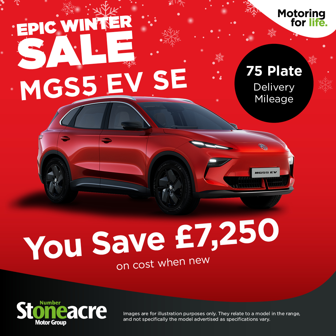 Stoneacre Derby Facebook ad: Drive away in style with the MGS5 EV…
