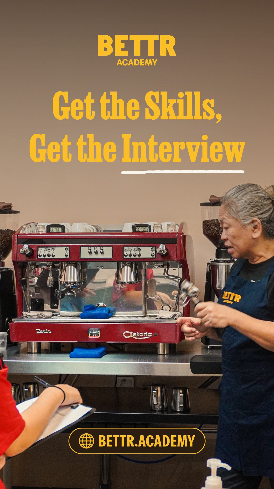Bettr Academy Facebook ad: Start a new career in F&B today!
