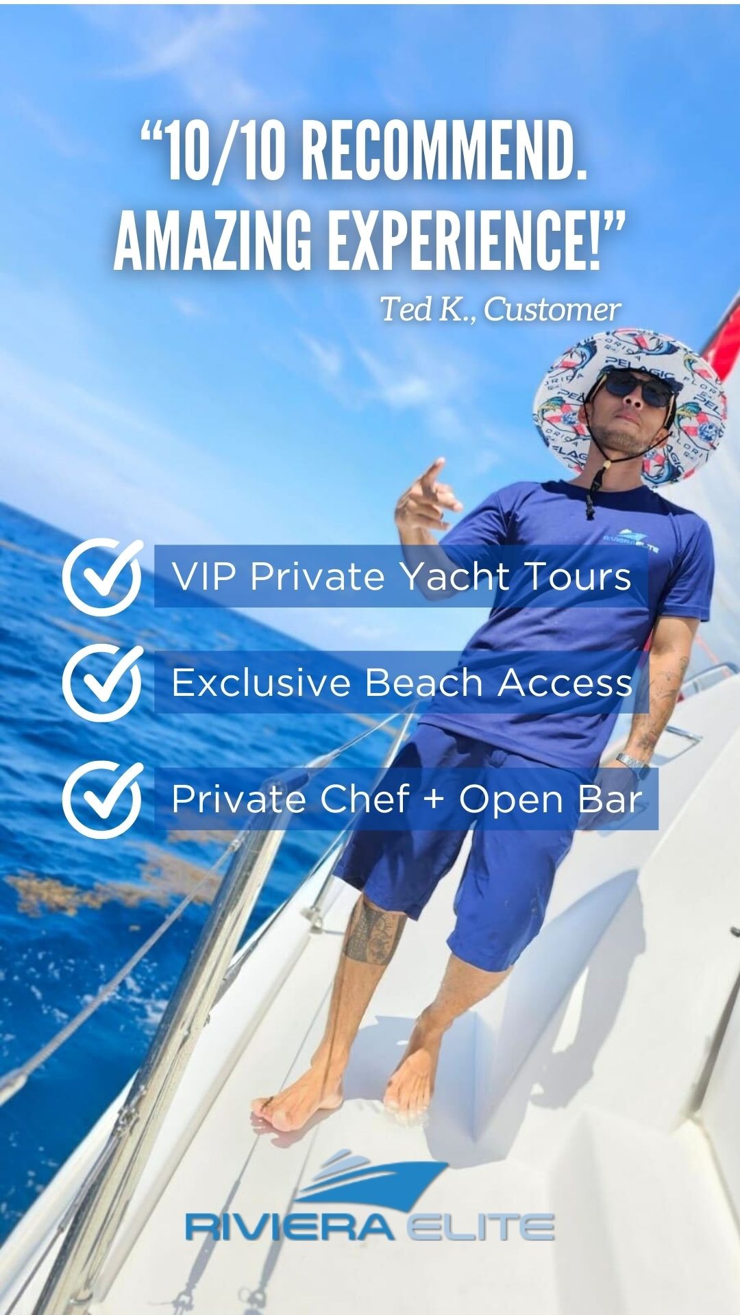 Riviera Elite Private Yacht Tours Facebook ad