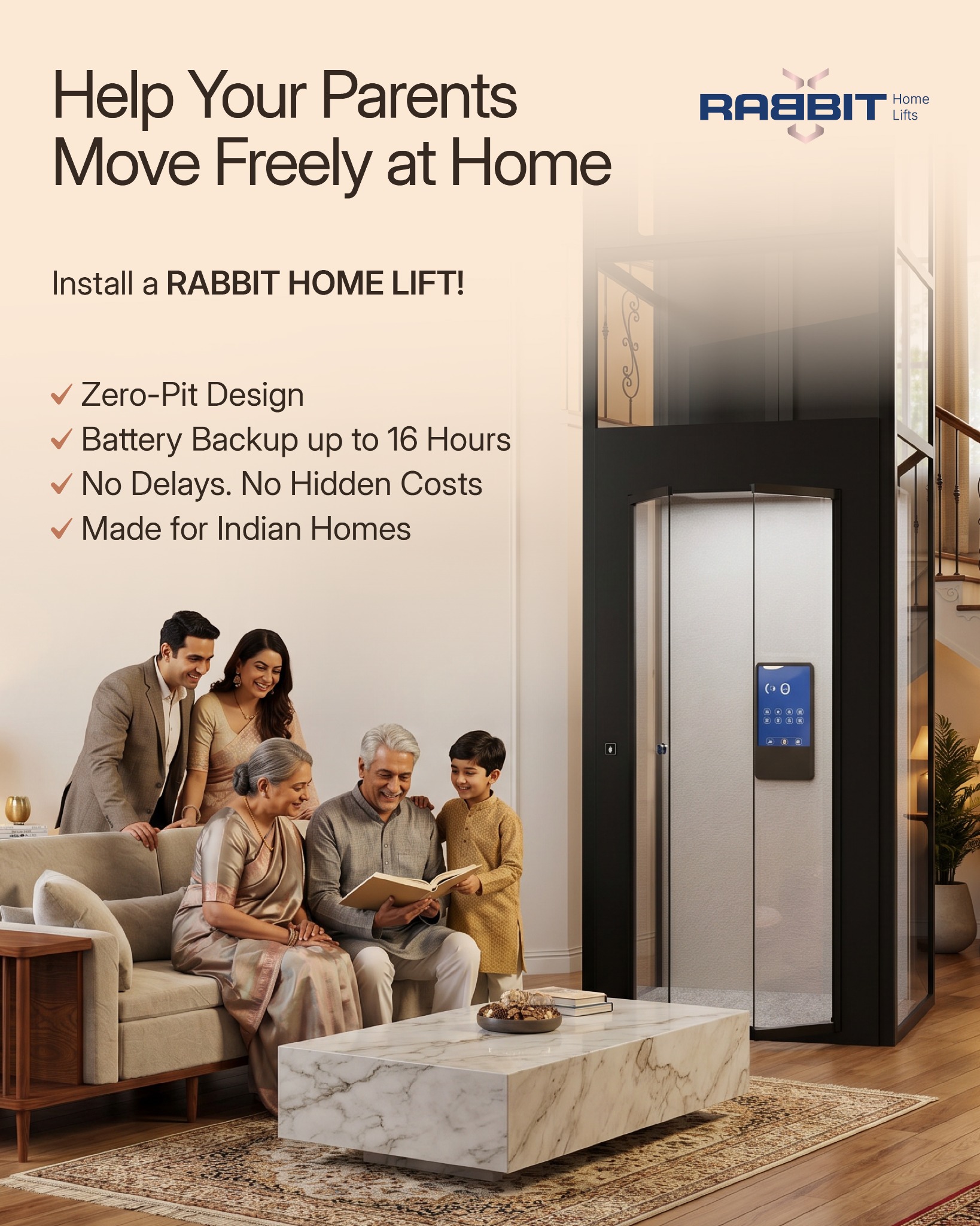 Rabbit HOME LIFTS Facebook ad