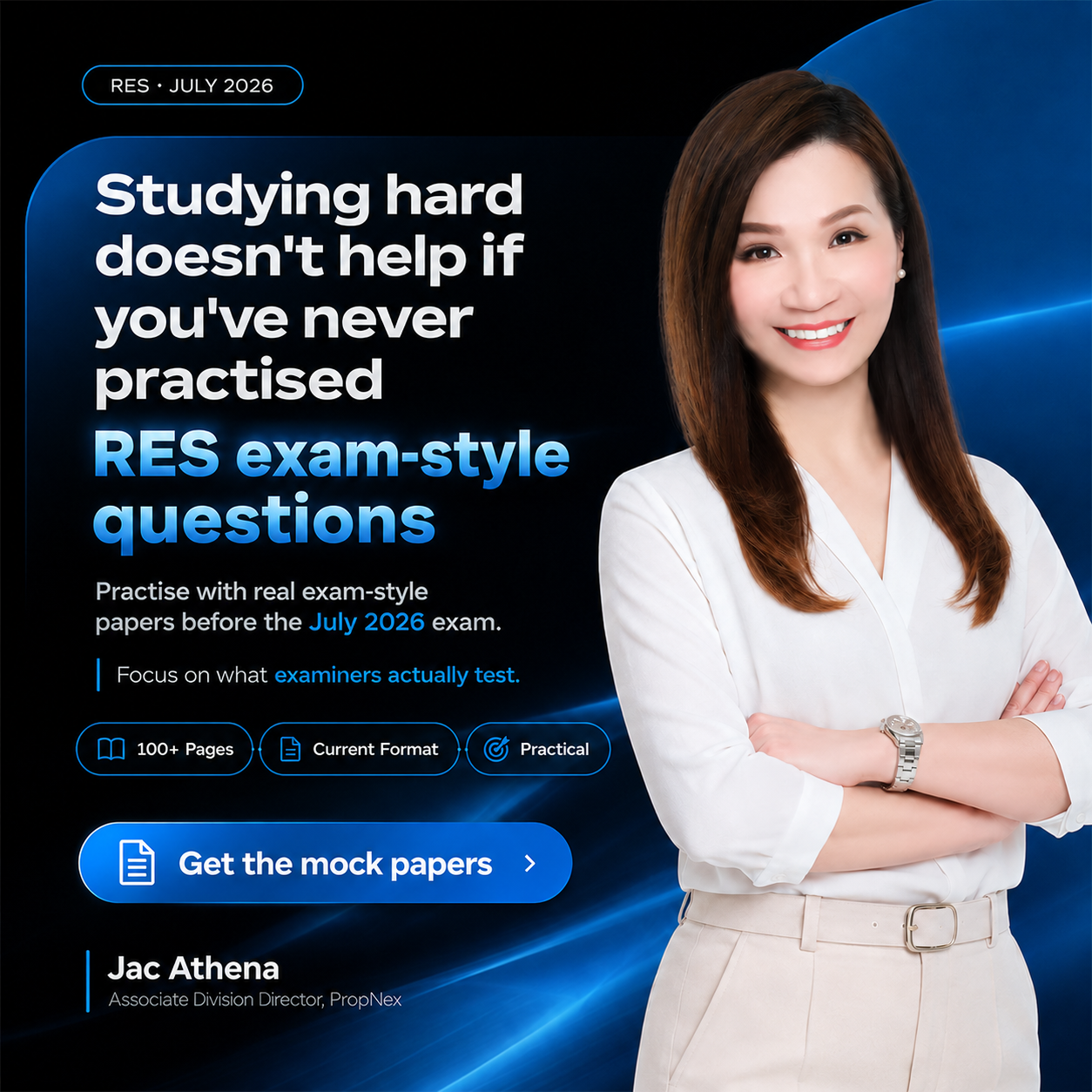 Jac Athena 一切由家开始 Facebook ad: Practise the Real RES Format