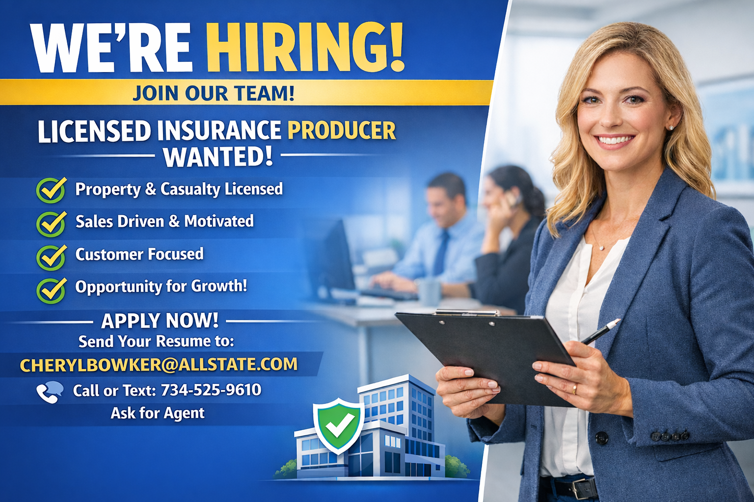 Cheryl Bowker: Allstate Insurance Facebook ad: Exclusive Allstate Agent, full line of insurance products