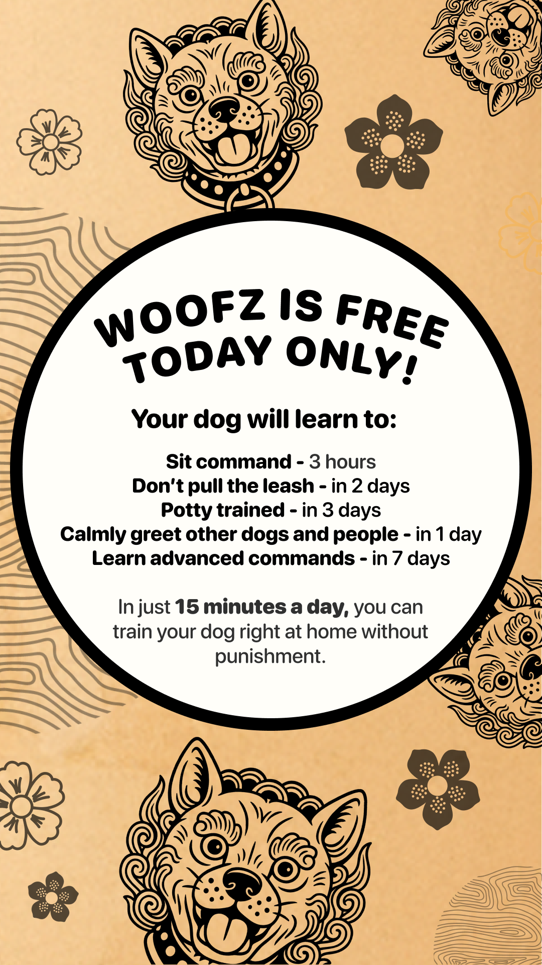 Woofz: Dog Training App Facebook ad