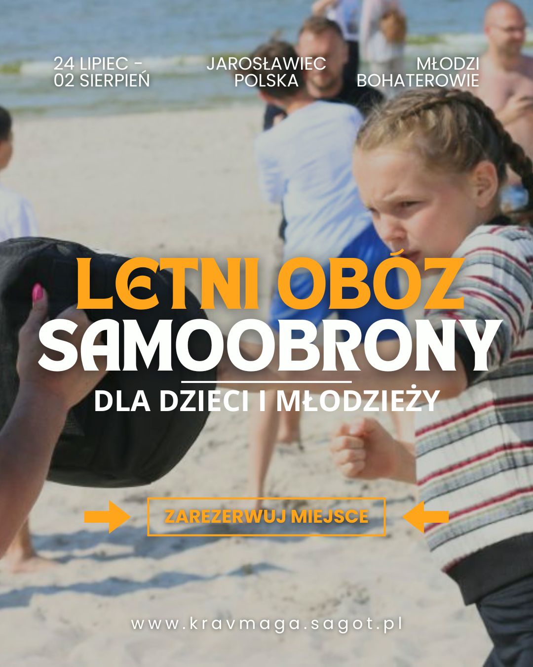Krav Maga SAGOT Facebook ad: Szukam 50 dzieci na obóz samoobrony