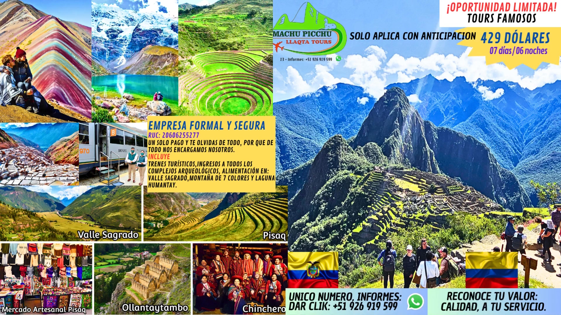 Machupicchu llaqta tours Facebook ad: INFORMES: CLICK EN WHATSS.P