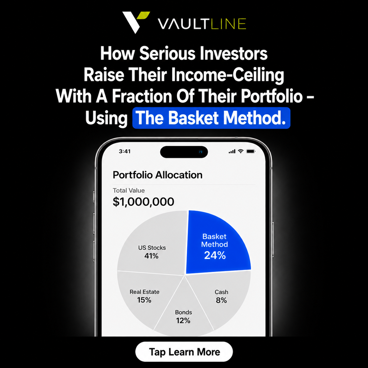 Vaultline Ai Facebook ad: Basket Method: Get Past The Ceiling