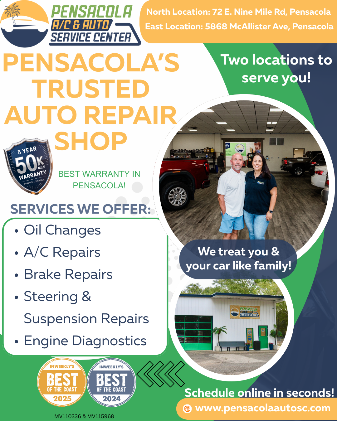 Pensacola A/C & Auto Service Center Facebook ad from Jun 14, 2026