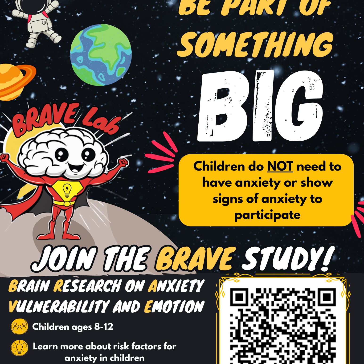 BRAVE Lab USC Facebook ad: Does Your Child (Ages 8-12) Want to Join a USC Brain Study?