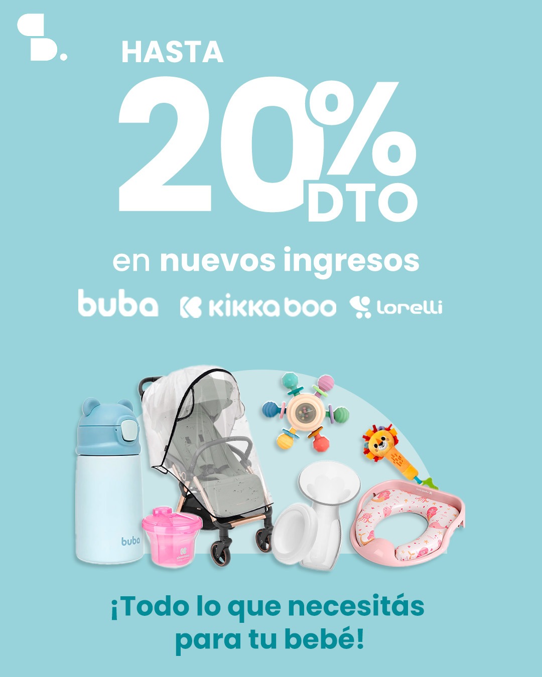 Siempre Conviene Facebook ad: Hasta 20% off en Buba, Kikka Boo y productos Lorelli.