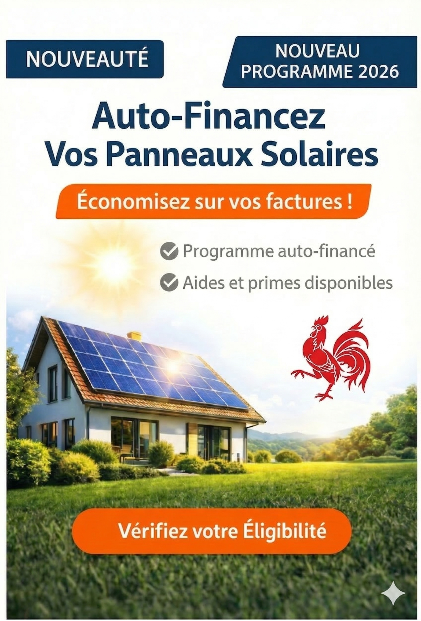 EcologicHome Facebook ad: Nouveau Financement Solaire 2026