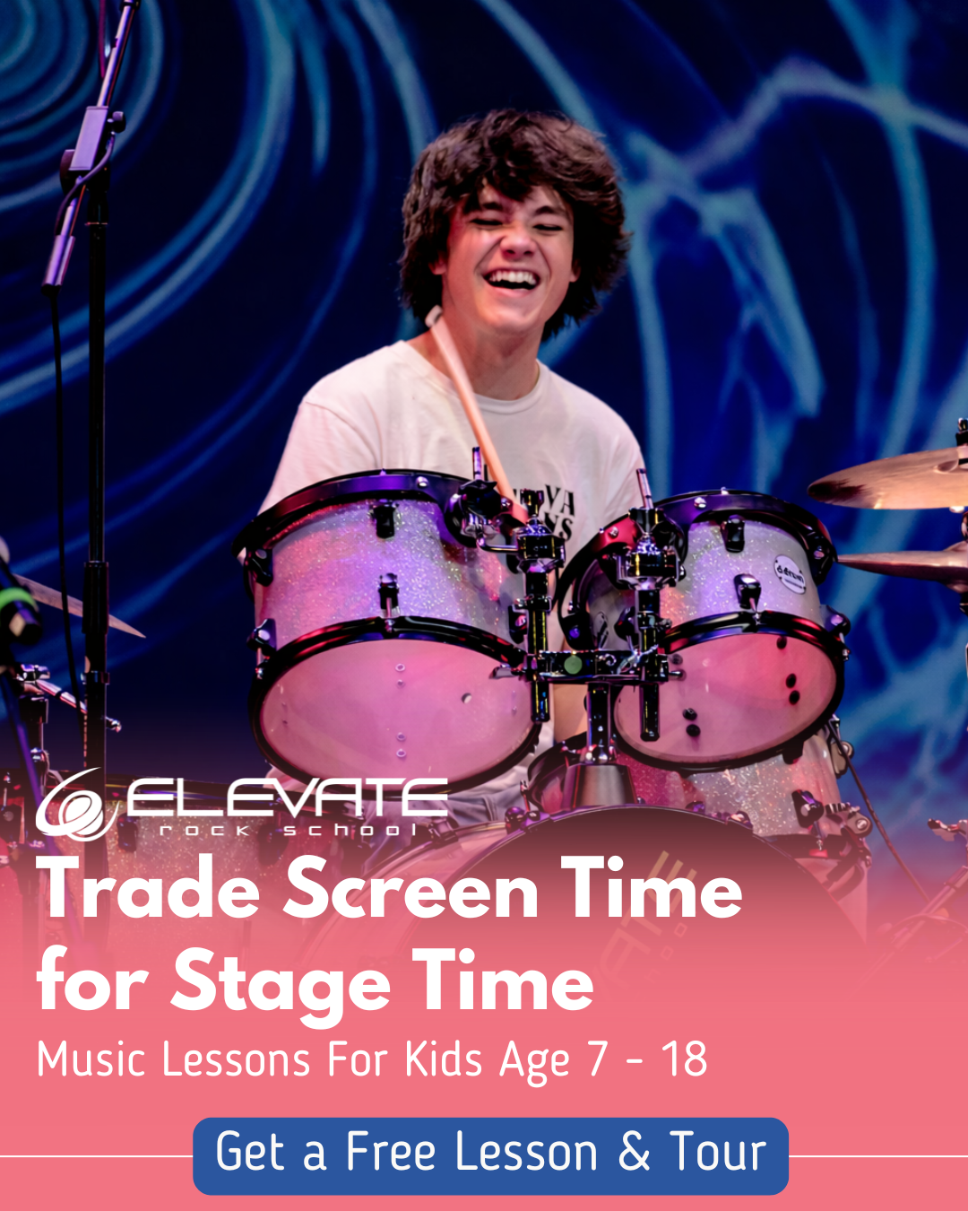 Elevate Rock School Facebook ad from Jun 16, 2026