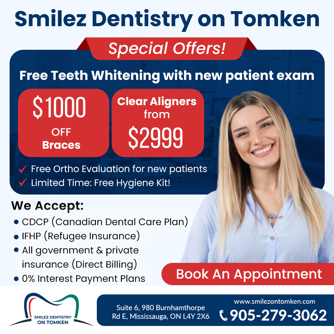 Smilez Dentistry On Tomken Facebook ad: Special Dental Offers, Save $1000 on Braces!