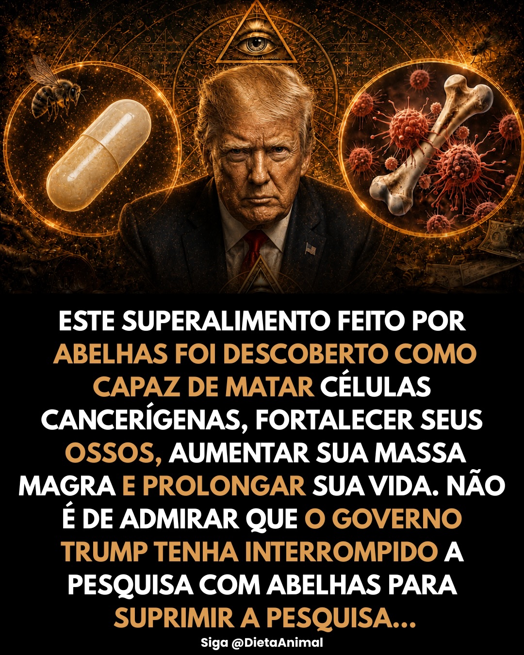 Dietaanimal Facebook ad: A maioria das pessoas sabe que as abelhas…