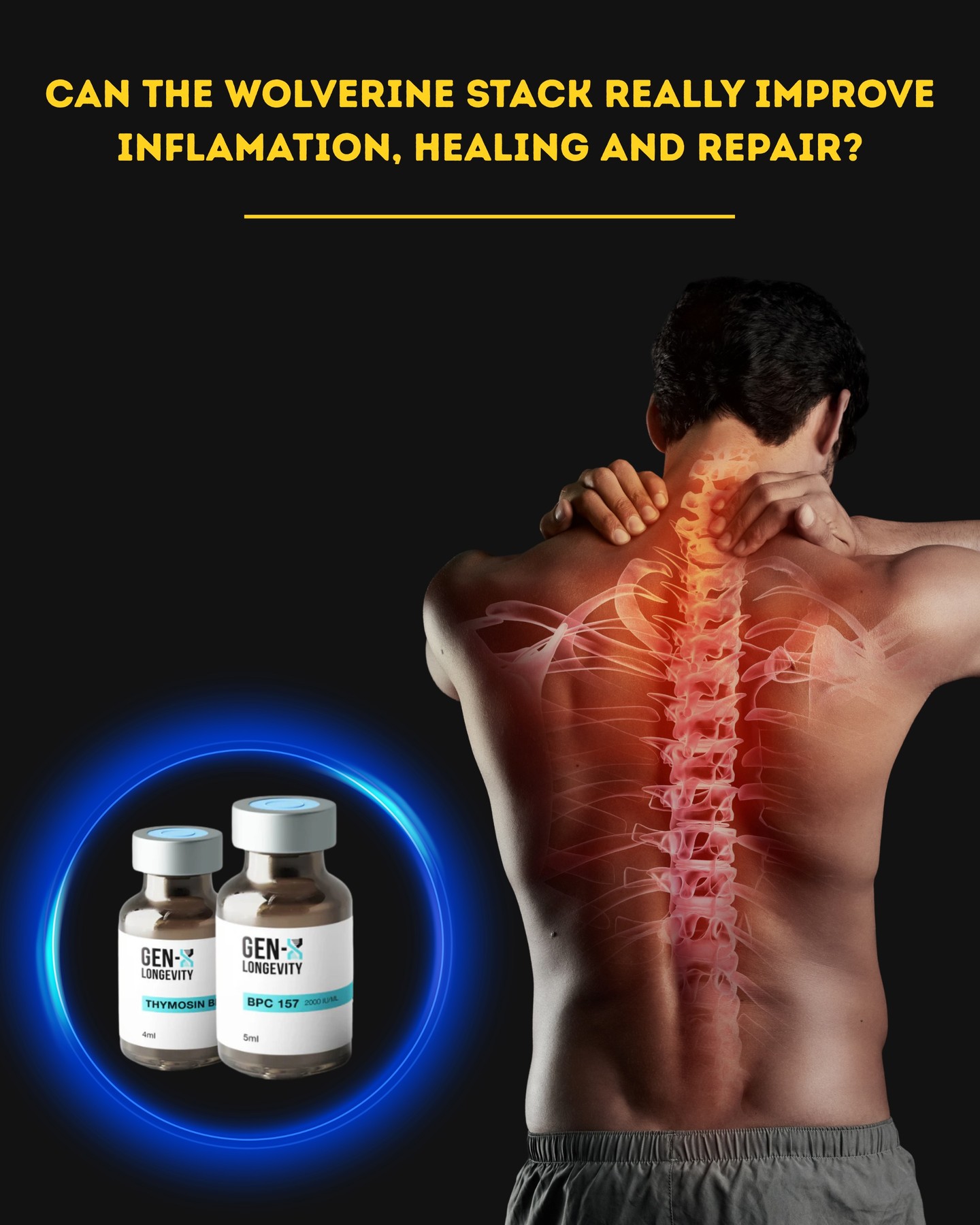 GenX IV Lounge Facebook ad: GenX Clinics - Science-backed therapies for real results.