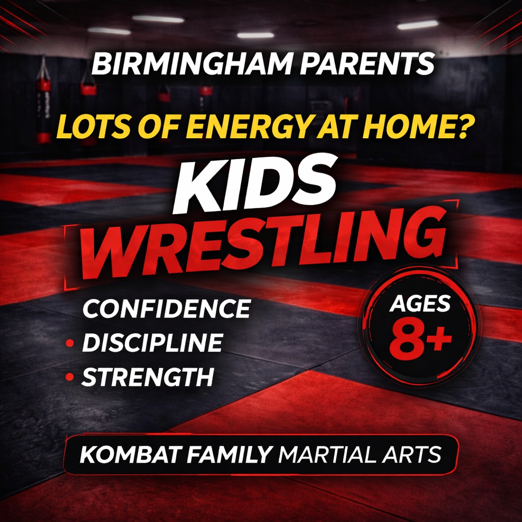 Kombat Martial Arts - Birmingham UK Facebook ad: Kids Wrestling Classes Birmingham
